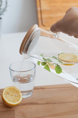 BAMBOO PITCHER - Glas-Karaffe BAMBOO PITCHER