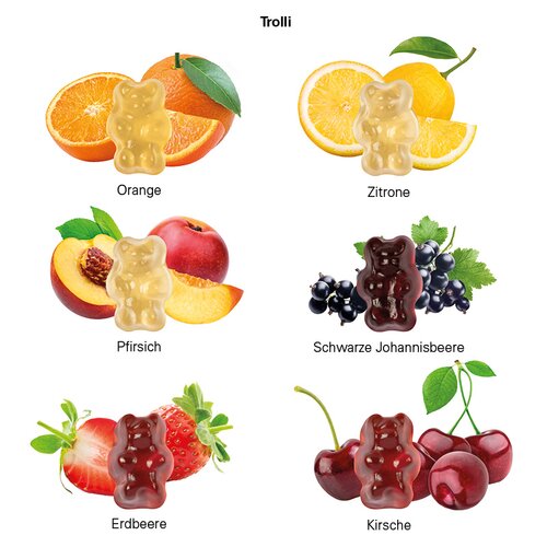 Minitüte 10 g Trolli 30% Fruchtsaft Bärchen