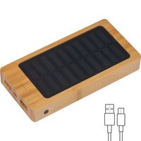 Solar Powerbank aus Bambus mit 8000 mAh