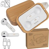Bluetooth Kopfhörer in einer Bambusbox