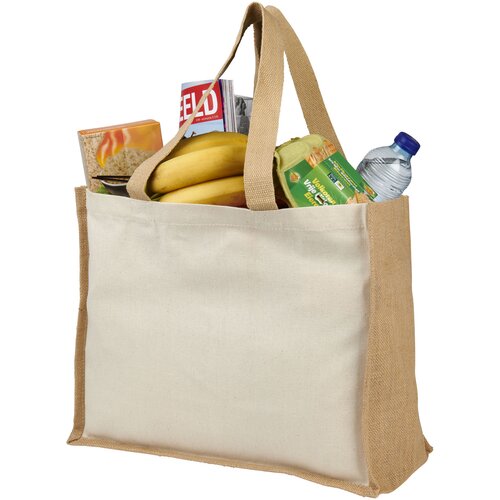 Varai 320 g/m Canvas und Jute Einkaufstasche 23L