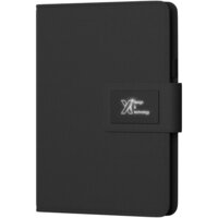 SCXdesign O16 A5 Notizbuch mit Powerbank und Leuchtlogo