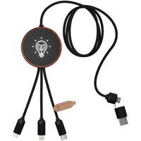 SCXdesign C40 5-in-1 Ladekabel aus rPET mit 10W Ladepad und Leuchtlogo