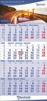 4 Monats-Wandkalender Quattro 3-sprachig mit verlängerter Fußleiste
