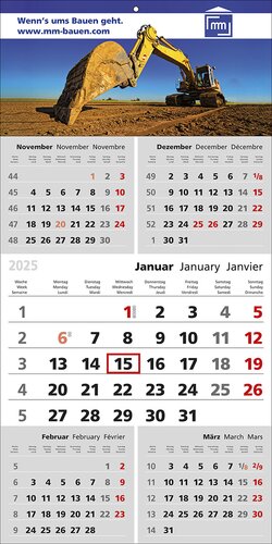 3 Monats-Wandkalender Complete 5 inkl. 4c-Digitaldruck