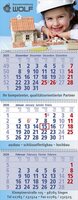 3 Monats-Wandkalender Exclusiv 3 mit Wire-O-Bindung