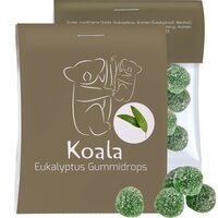 Eukalyptus Menthol Fruchtgummi mit Gelatine ca 15g Express Midi-Tüte mit Werbereiter