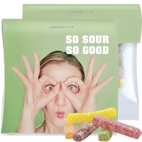 Saure Fruchtgummi-Stäbchen ca 30g Express Maxi-Tüte mit Werbereiter