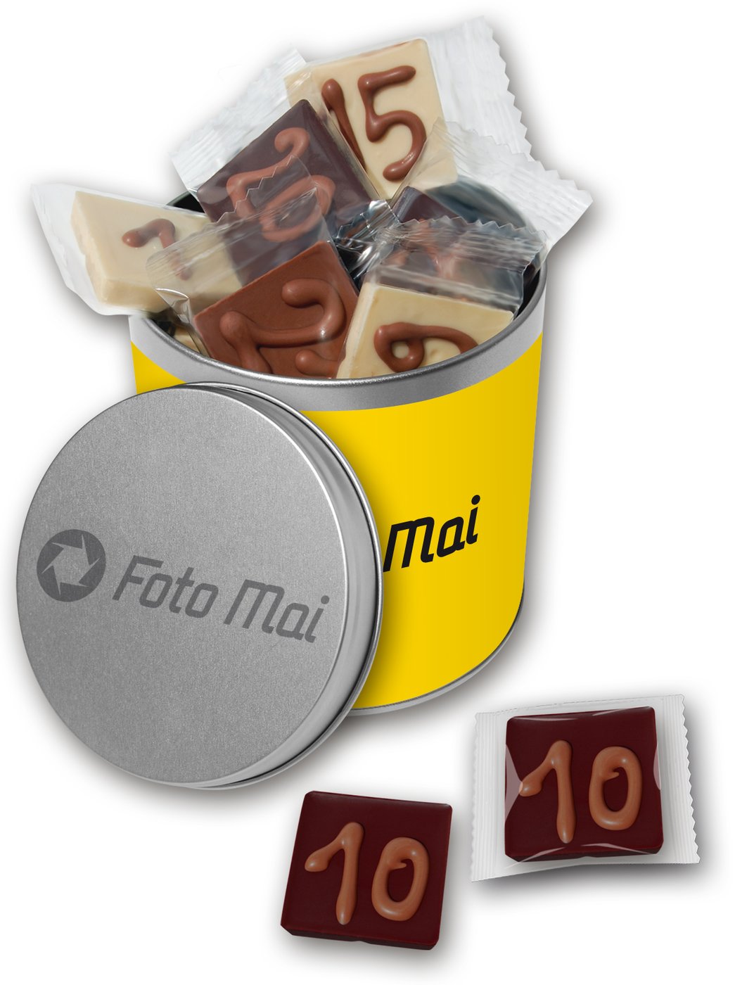 Schokotäfelchen Adventskalender in Dose